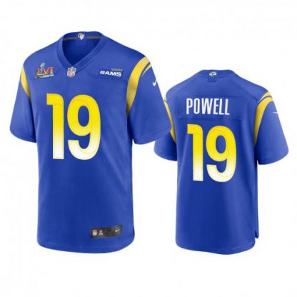 Los Angeles Los Angeles Rams #19 Brandon Powell Men's Super Bowl LVI Patch Nike Game NFL Jersey - Royal