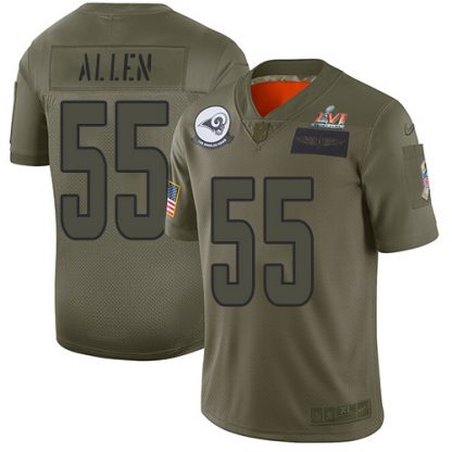Nike Los Angeles Rams #55 Brian Allen Camo Super Bowl LVI Patch Youth Stitched NFL Limited 2019 Salute To Service Jersey
