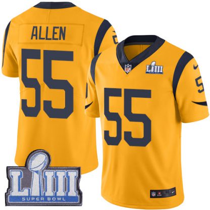 Nike Los Angeles Rams #55 Brian Allen Gold Super Bowl LIII Bound Men's Stitched NFL Limited Rush Jersey