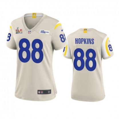 Los Angeles Los Angeles Rams #88 Brycen Hopkins Women's Super Bowl LVI Patch Nike Game NFL Jersey - Bone