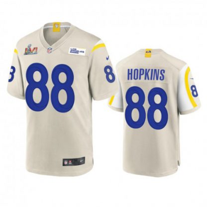 Los Angeles Los Angeles Rams #88 Brycen Hopkins Men's Super Bowl LVI Patch Nike Game NFL Jersey - Bone
