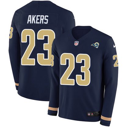Nike Los Angeles Rams #23 Cam Akers Navy Blue Team Color Youth Stitched NFL Limited Therma Long Sleeve Jersey