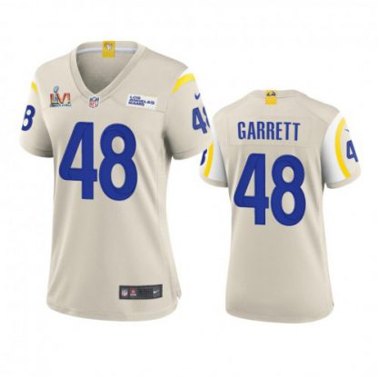 Los Angeles Los Angeles Rams #48 Chris Garrett Women's Super Bowl LVI Patch Nike Game NFL Jersey - Bone