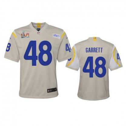 Los Angeles Los Angeles Rams #48 Chris Garrett Youth Super Bowl LVI Patch Nike Game NFL Jersey - Bone