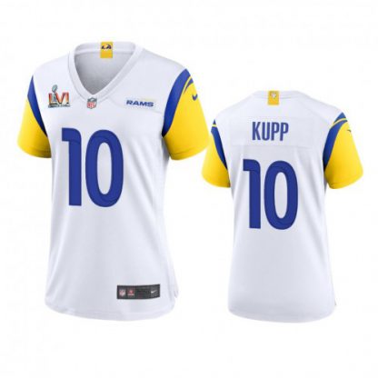Los Angeles Los Angeles Rams #10 Cooper Kupp Women's Super Bowl LVI Patch Nike Alternate Game NFL Jersey - White