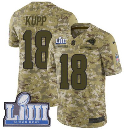 Nike Los Angeles Rams #18 Cooper Kupp Camo Super Bowl LIII Bound Youth Stitched NFL Limited 2018 Salute to Service Jersey