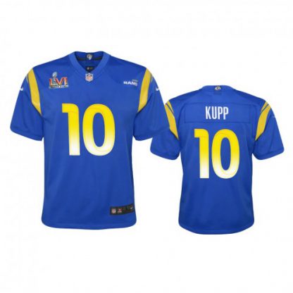 Los Angeles Los Angeles Rams #10 Cooper Kupp Youth Super Bowl LVI Patch Nike Game NFL Jersey - Royal