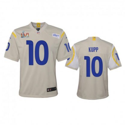 Los Angeles Los Angeles Rams #10 Cooper Kupp Youth Super Bowl LVI Patch Nike Game NFL Jersey - Bone