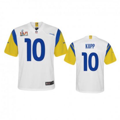 Los Angeles Los Angeles Rams #10 Cooper Kupp Youth Super Bowl LVI Patch Nike Alternate Game NFL Jersey - White