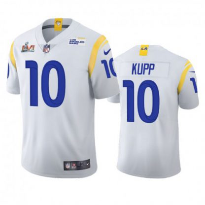 Los Angeles Los Angeles Rams #10 Cooper Kupp Men's Super Bowl LVI Patch Nike 2021 Vapor Limited NFL Jersey - White