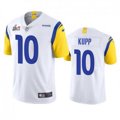Los Angeles Los Angeles Rams #10 Cooper Kupp Men's Super Bowl LVI Patch Nike Alternate Vapor Limited NFL Jersey - White