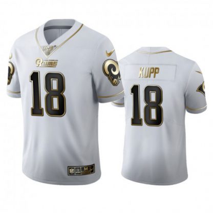 Los Angeles Los Angeles Rams #18 Cooper Kupp Men's Nike White Golden Edition Vapor Limited NFL 100 Jersey
