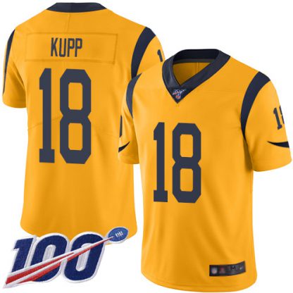 Nike Los Angeles Rams #18 Cooper Kupp Gold Men's Stitched NFL Limited Rush 100th Season Jersey