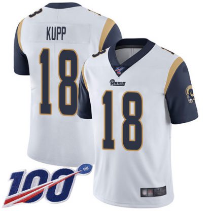 Nike Los Angeles Rams #18 Cooper Kupp White Men's Stitched NFL 100th Season Vapor Limited Jersey