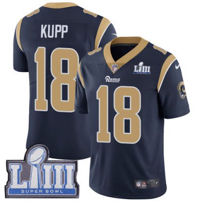 Nike Los Angeles Rams #18 Cooper Kupp Navy Blue Team Color Super Bowl LIII Bound Men's Stitched NFL Vapor Untouchable Limited Jersey