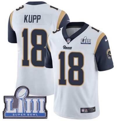 Nike Los Angeles Rams #18 Cooper Kupp White Super Bowl LIII Bound Men's Stitched NFL Vapor Untouchable Limited Jersey