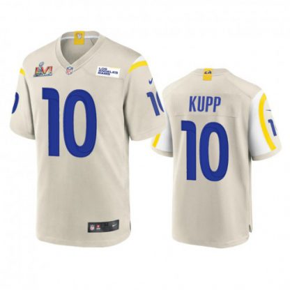 Los Angeles Los Angeles Rams #10 Cooper Kupp Men's Super Bowl LVI Patch Nike Game NFL Jersey - Bone