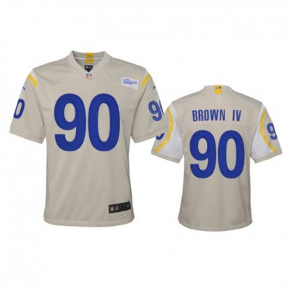 Los Angeles Los Angeles Rams #90 Earnest Brown IV Youth Nike Game NFL Jersey - Bone