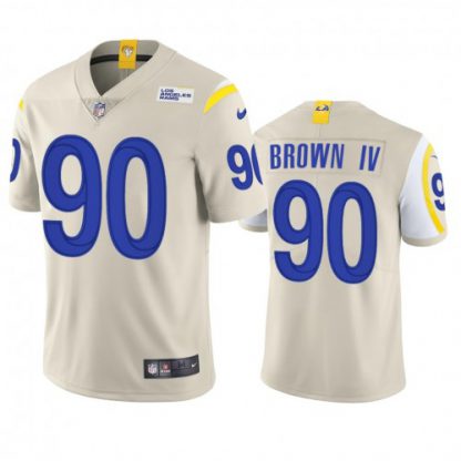 Los Angeles Los Angeles Rams #90 Earnest Brown IV Men's Nike Vapor Limited NFL Jersey - Bone