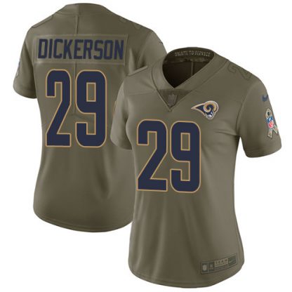 Nike Los Angeles Rams #29 Eric Dickerson Olive Women's Stitched NFL Limited 2017 Salute to Service Jersey