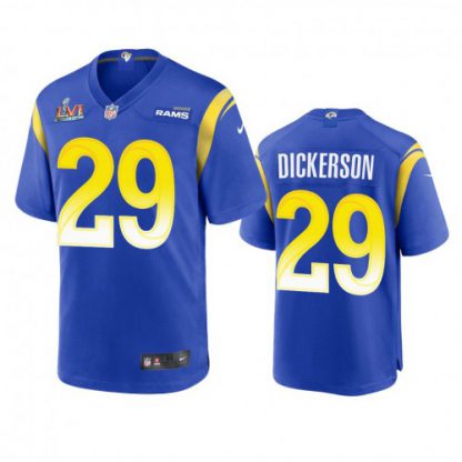 Los Angeles Los Angeles Rams #29 Eric Dickerson Men's Super Bowl LVI Patch Nike Game NFL Jersey - Royal