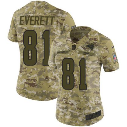 Nike Los Angeles Rams #81 Gerald Everett Camo Women's Stitched NFL Limited 2018 Salute to Service Jersey