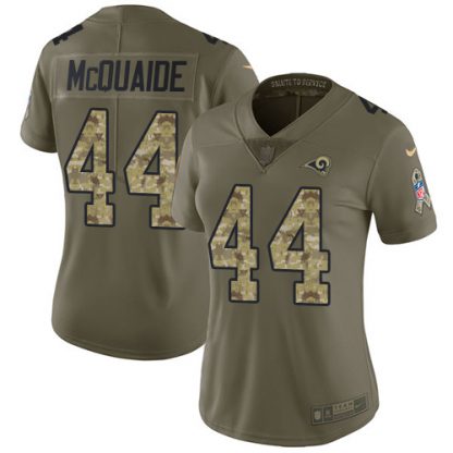 Nike Los Angeles Rams #44 Jacob McQuaide Olive/Camo Women's Stitched NFL Limited 2017 Salute to Service Jersey