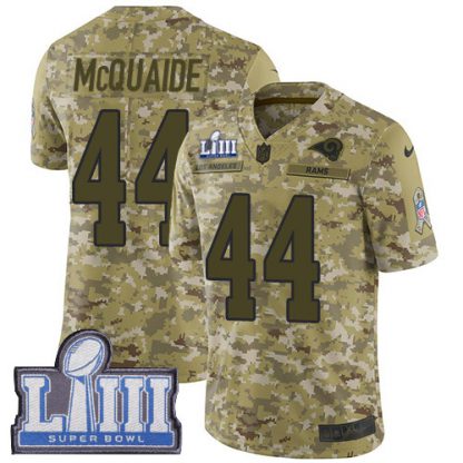 Nike Los Angeles Rams #44 Jacob McQuaide Camo Super Bowl LIII Bound Men's Stitched NFL Limited 2018 Salute To Service Jersey