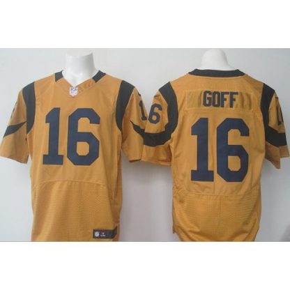 Nike Los Angeles Rams #16 Jared Goff Gold Men's Stitched NFL Elite Rush Jersey