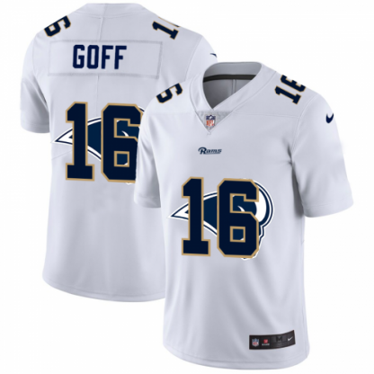 Los Angeles Los Angeles Rams #16 Jared Goff White Men's Nike Team Logo Dual Overlap Limited NFL Jersey