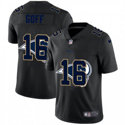 Los Angeles Los Angeles Rams #16 Jared Goff Men's Nike Team Logo Dual Overlap Limited NFL Jersey Black