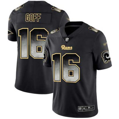 Nike Los Angeles Rams #16 Jared Goff Black Men's Stitched NFL Vapor Untouchable Limited Smoke Fashion Jersey