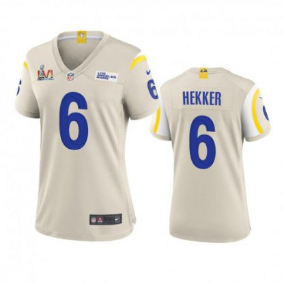 Los Angeles Los Angeles Rams #6 Johnny Hekker Women's Super Bowl LVI Patch Nike Game NFL Jersey - Bone
