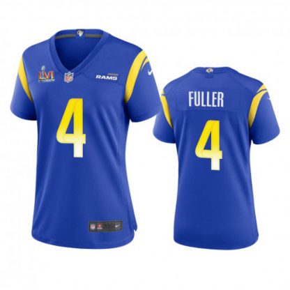 Los Angeles Los Angeles Rams #4 Jordan Fuller Women's Super Bowl LVI Patch Nike Game NFL Jersey - Royal