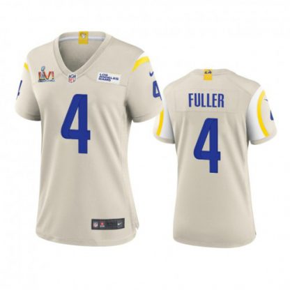Los Angeles Los Angeles Rams #4 Jordan Fuller Women's Super Bowl LVI Patch Nike Game NFL Jersey - Bone