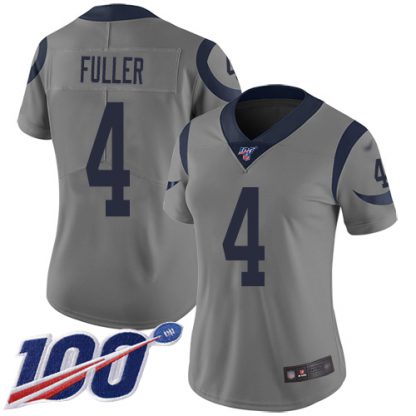 Nike Los Angeles Rams #4 Jordan Fuller Gray Women's Stitched NFL Limited Inverted Legend 100th Season Jersey