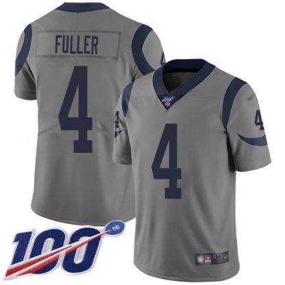 Nike Los Angeles Rams #4 Jordan Fuller Gray Men's Stitched NFL Limited Inverted Legend 100th Season Jersey