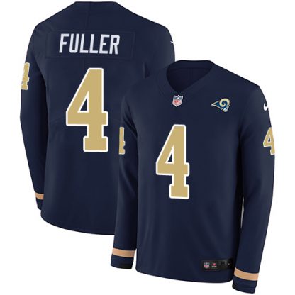 Nike Los Angeles Rams #4 Jordan Fuller Navy Blue Team Color Men's Stitched NFL Limited Therma Long Sleeve Jersey