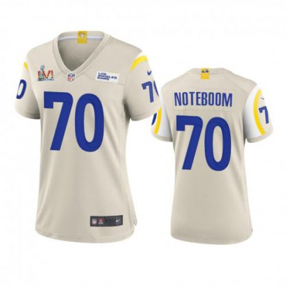 Los Angeles Los Angeles Rams #70 Joseph Noteboom Women's Super Bowl LVI Patch Nike Game NFL Jersey - Bone