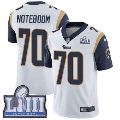 Nike Los Angeles Rams #70 Joseph Noteboom White Super Bowl LIII Bound Men's Stitched NFL Vapor Untouchable Limited Jersey
