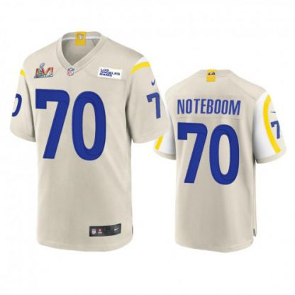 Los Angeles Los Angeles Rams #70 Joseph Noteboom Men's Super Bowl LVI Patch Nike Game NFL Jersey - Bone