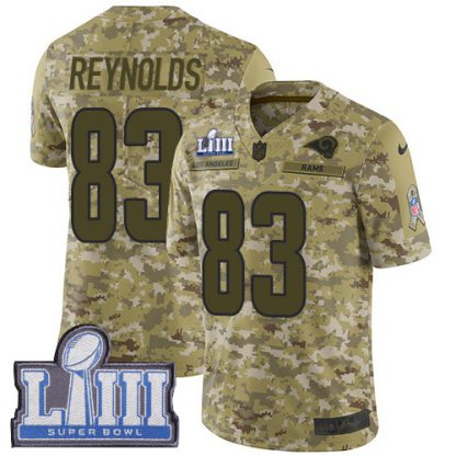 Nike Los Angeles Rams #83 Josh Reynolds Camo Super Bowl LIII Bound Men's Stitched NFL Limited 2018 Salute To Service Jersey