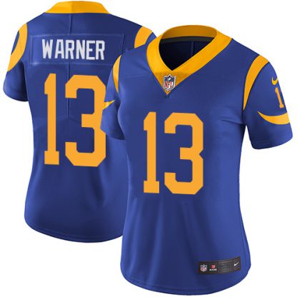 Nike Los Angeles Rams #13 Kurt Warner Royal Blue Alternate Women's Stitched NFL Vapor Untouchable Limited Jersey