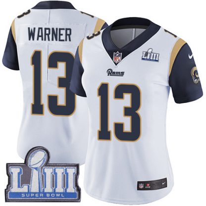 Nike Los Angeles Rams #13 Kurt Warner White Super Bowl LIII Bound Women's Stitched NFL Vapor Untouchable Limited Jersey