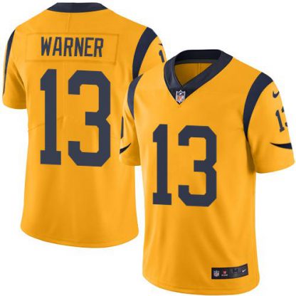 Nike Los Angeles Rams #13 Kurt Warner Gold Youth Stitched NFL Limited Rush Jersey