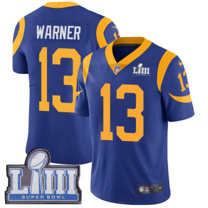 Nike Los Angeles Rams #13 Kurt Warner Royal Blue Alternate Super Bowl LIII Bound Youth Stitched NFL Vapor Untouchable Limited Jersey