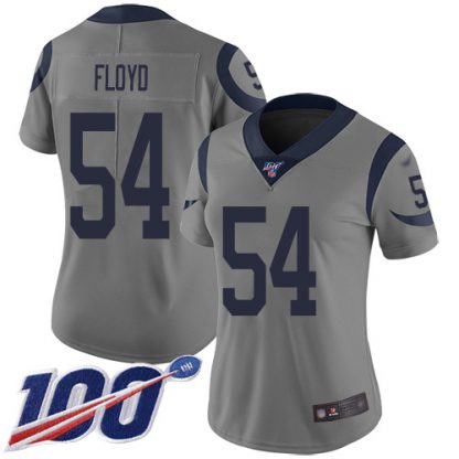 Nike Los Angeles Rams #54 Leonard Floyd Gray Women's Stitched NFL Limited Inverted Legend 100th Season Jersey
