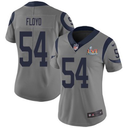 Nike Los Angeles Rams #54 Leonard Floyd Gray Super Bowl LVI Patch Women's Stitched NFL Limited Inverted Legend Jersey