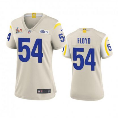 Los Angeles Los Angeles Rams #54 Leonard Floyd Women's Super Bowl LVI Patch Nike Game NFL Jersey - Bone
