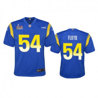 Los Angeles Los Angeles Rams #54 Leonard Floyd Youth Super Bowl LVI Patch Nike Game NFL Jersey - Royal